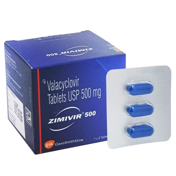 Zimivir (Valacyclovir) antiviral tablets for herpes and shingles treatment