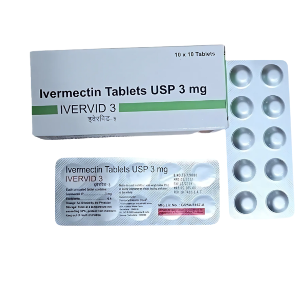 Ivervid 3 mg ivermectin antiparasitic tablet parasite infection treatment