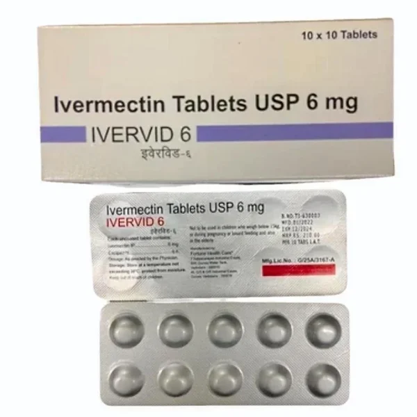 Ivervid 6mg Ivermectin antiparasitic tablet parasite infection treatment